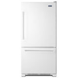Maytag MBB1957FEW Bottom Freezer Refrigerator, 30 inch Width, ENERGY STAR Certified, 18.67 cu. ft. Capacity, White colour