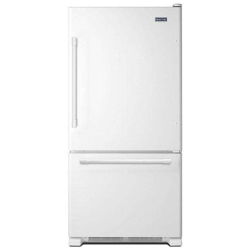 Maytag MBB1957FEW Bottom Freezer Refrigerator, 30 inch Width, ENERGY STAR Certified, 18.67 cu. ft. Capacity, White colour