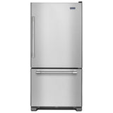 Maytag MBR1957FEZ Bottom Freezer Refrigerator, 30 inch Width, Optional Ice Maker (Special Order), ENERGY STAR Certified, 18.67 cu. ft. Capacity, Stainless Steel colour
