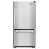 Maytag MBR1957FEZ Bottom Freezer Refrigerator, 30 inch Width, Optional Ice Maker (Special Order), ENERGY STAR Certified, 18.67 cu. ft. Capacity, Stainless Steel colour