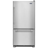 Maytag MBR1957FEZ Bottom Freezer Refrigerator, 30 inch Width, Optional Ice Maker (Special Order), ENERGY STAR Certified, 18.67 cu. ft. Capacity, Stainless Steel colour