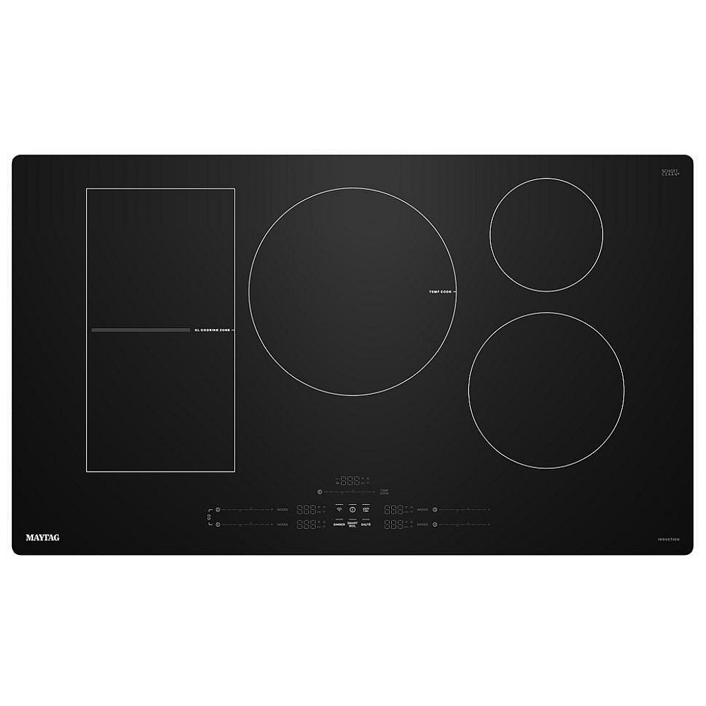 Maytag MCIT8036SB Induction Cooktop, 36 inch Exterior Width, 5 Burners, 3,700 W Highest Element, Black colour