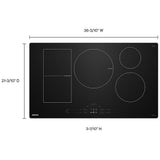 Maytag MCIT8036SB Induction Cooktop, 36 inch Exterior Width, 5 Burners, 3,700 W Highest Element, Black colour