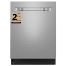 Midea MDB2324PST Dishwasher, 24 inch Exterior Width, 52 dB Decibel Level, Fully Integrated, 4 Wash Cycles, 14 Capacity (Place Settings), 3 Loading Racks, Wifi Enabled, Stainless Steel colour
