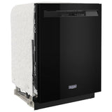 Maytag MDB4949SKB Dishwasher, 24 inch Exterior Width, 50 dB Decibel Level, Full Console, Stainless Interior, 5 Wash Cycles, 14 Capacity (Place Settings), Hard Food Disposal, 2 Loading Racks, Black colour