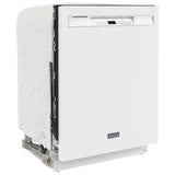 Maytag MDB4949SKW Dishwasher, 24 inch Exterior Width, 50 dB Decibel Level, Full Console, Stainless Interior, 5 Wash Cycles, 14 Capacity (Place Settings), Hard Food Disposal, 2 Loading Racks, White colour