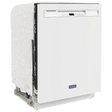 Maytag MDB4949SKW Dishwasher, 24 inch Exterior Width, 50 dB Decibel Level, Full Console, Stainless Interior, 5 Wash Cycles, 14 Capacity (Place Settings), Hard Food Disposal, 2 Loading Racks, White colour