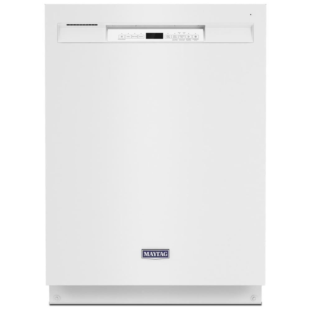 Maytag MDB4949SKW Dishwasher, 24 inch Exterior Width, 50 dB Decibel Level, Full Console, Stainless Interior, 5 Wash Cycles, 14 Capacity (Place Settings), Hard Food Disposal, 2 Loading Racks, White colour