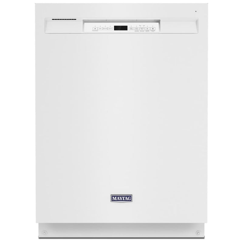 Maytag MDB4949SKW Dishwasher, 24 inch Exterior Width, 50 dB Decibel Level, Full Console, Stainless Interior, 5 Wash Cycles, 14 Capacity (Place Settings), Hard Food Disposal, 2 Loading Racks, White colour