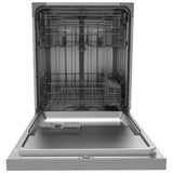 Midea MDF24P1AST Dishwasher, 24 inch Exterior Width, 52 dB Decibel Level, Full Console, Stainless Interior, 4 Wash Cycles, 14 Capacity (Place Settings), Hard Food Disposal, 2 Loading Racks, Wifi Enabled, Stainless Steel colour