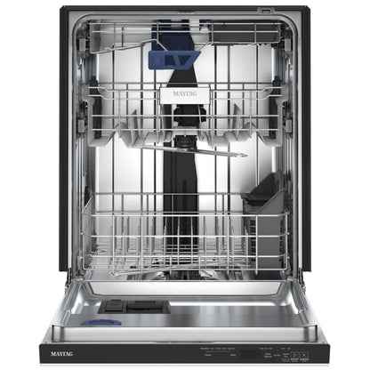 Maytag MDPS7024SW Dishwasher, 24 inch Exterior Width, 47 dB Decibel Level, Fully Integrated, Stainless Steel (Interior), 5 Wash Cycles, 15 Capacity (Place Settings), White colour
