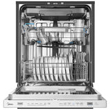 Midea MDT24P3CST Dishwasher, 24 inch Exterior Width, 47 dB Decibel Level, Fully Integrated, Stainless Interior, 5 Wash Cycles, 14 Capacity (Place Settings), 3 Loading Racks, Wifi Enabled, Stainless Steel colour