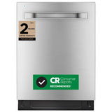 Midea MDT24P3CST Dishwasher, 24 inch Exterior Width, 47 dB Decibel Level, Fully Integrated, Stainless Interior, 5 Wash Cycles, 14 Capacity (Place Settings), 3 Loading Racks, Wifi Enabled, Stainless Steel colour