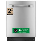 Midea MDT24P3CST Dishwasher, 24 inch Exterior Width, 47 dB Decibel Level, Fully Integrated, Stainless Interior, 5 Wash Cycles, 14 Capacity (Place Settings), 3 Loading Racks, Wifi Enabled, Stainless Steel colour
