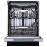 Midea MDT24P4AST Dishwasher, 24 inch Exterior Width, 45 dB Decibel Level, Fully Integrated, Stainless Interior, 6 Wash Cycles, 16 Capacity (Place Settings), Hard Food Disposal, 3 Loading Racks, Wifi Enabled, Stainless Steel colour