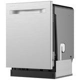 Midea MDT24P4AST Dishwasher, 24 inch Exterior Width, 45 dB Decibel Level, Fully Integrated, Stainless Interior, 6 Wash Cycles, 16 Capacity (Place Settings), Hard Food Disposal, 3 Loading Racks, Wifi Enabled, Stainless Steel colour