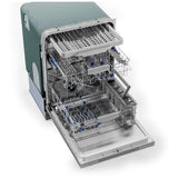 Midea MDT24P4AST Dishwasher, 24 inch Exterior Width, 45 dB Decibel Level, Fully Integrated, Stainless Interior, 6 Wash Cycles, 16 Capacity (Place Settings), Hard Food Disposal, 3 Loading Racks, Wifi Enabled, Stainless Steel colour