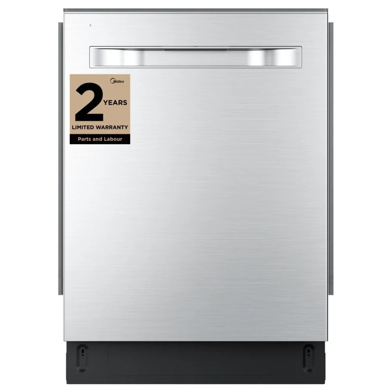Midea MDT24P6CST Dishwasher, 24 inch Exterior Width, 44 dB Decibel Level, Fully Integrated, Stainless Interior, 5 Wash Cycles, 16 Capacity (Place Settings), 3 Loading Racks, Wifi Enabled, Stainless Stee; colour