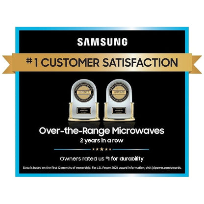 Samsung ME11F7510MT Over the Range Microwave, 30 inch Exterior Width, 1.1 cu. ft. Capacity, 400 CFM, 1,000 W Watts, Halogen Black Stainless Steel colour
