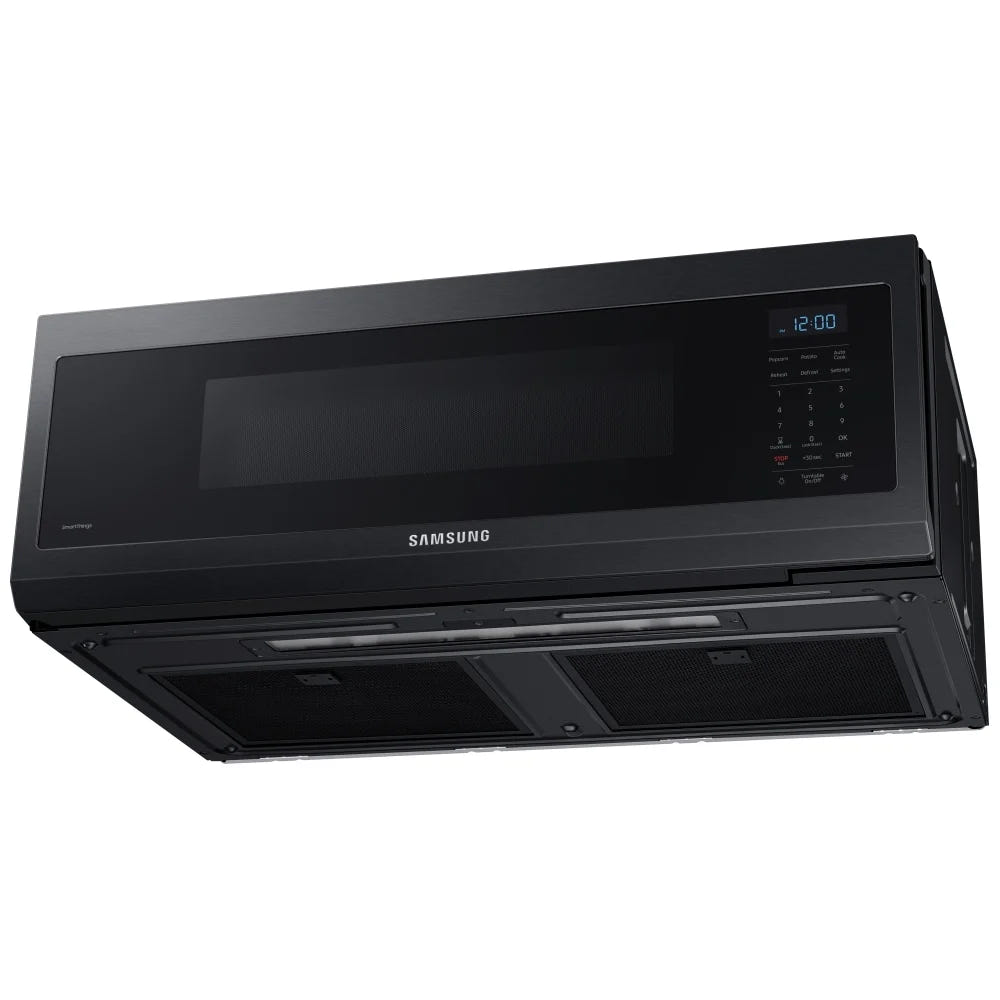 Samsung ME11F7510MT Over the Range Microwave, 30 inch Exterior Width, 1.1 cu. ft. Capacity, 400 CFM, 1,000 W Watts, Halogen , Black Stainless Steel colour