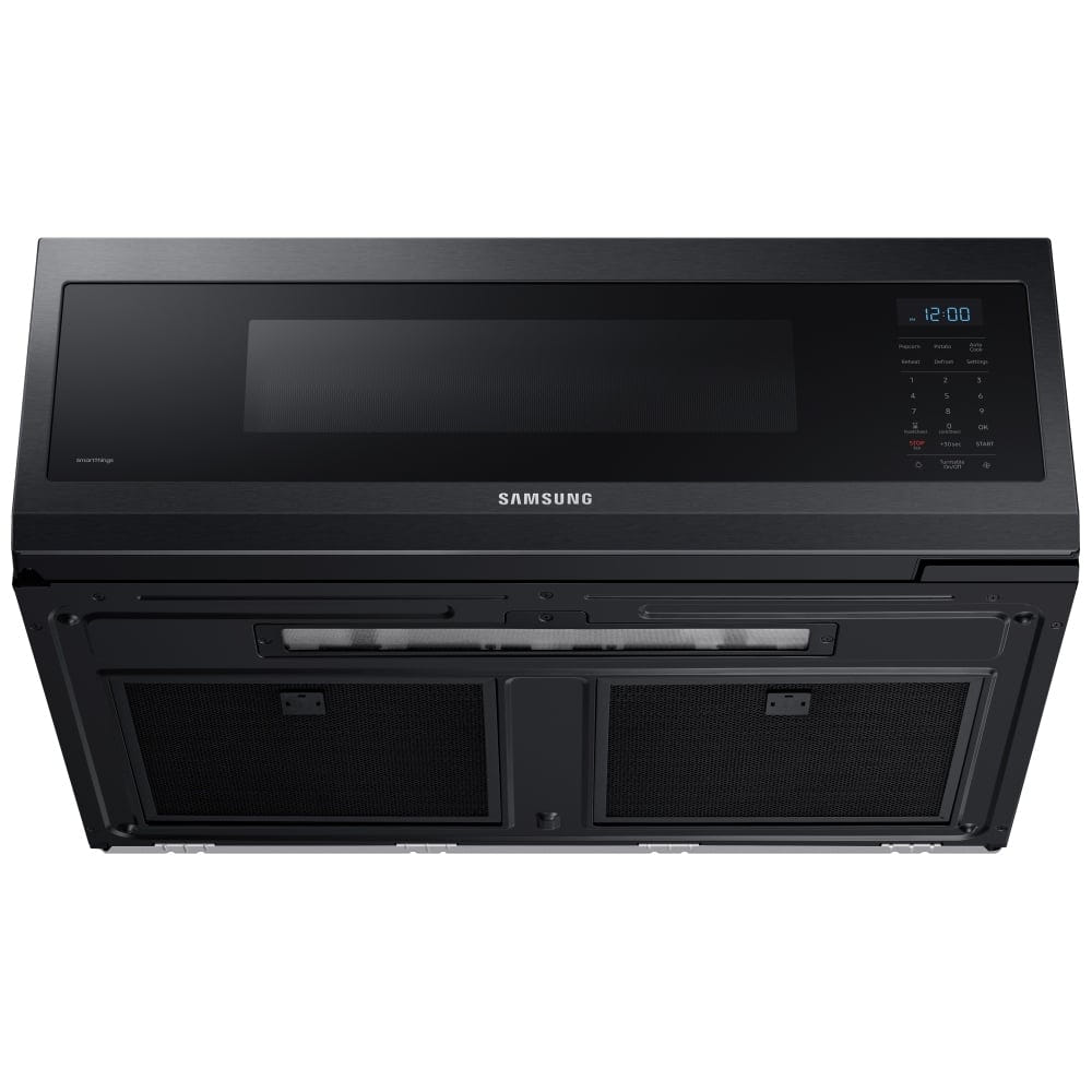 Samsung ME11F7510MT Over the Range Microwave, 30 inch Exterior Width, 1.1 cu. ft. Capacity, 400 CFM, 1,000 W Watts, Halogen Black Stainless Steel colour
