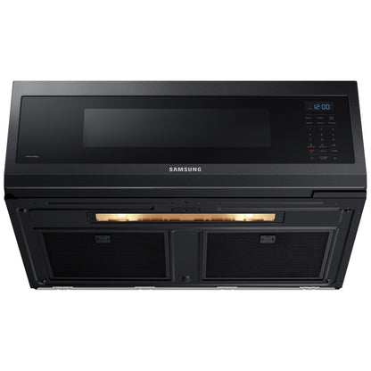 Samsung ME11F7510MT Over the Range Microwave, 30 inch Exterior Width, 1.1 cu. ft. Capacity, 400 CFM, 1,000 W Watts, Halogen , Black Stainless Steel colour