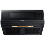 Samsung ME11F7510MT - ME11F7510MT/AC Over the Range Microwave, 30 inch Exterior Width, 1.1 cu. ft. Capacity, 400 CFM, 1,000 W Watts, Halogen , Black Stainless Steel colour