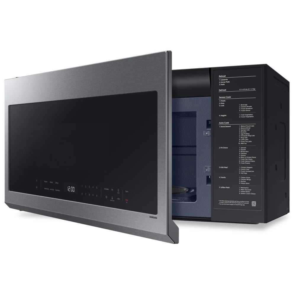 Samsung ME21DG6300SRAC Over the Range Microwave, 30 inch Exterior Width, 2.1 cu. ft. Capacity, 400 CFM, 950 W Watts, LED, Stainless Steel colour