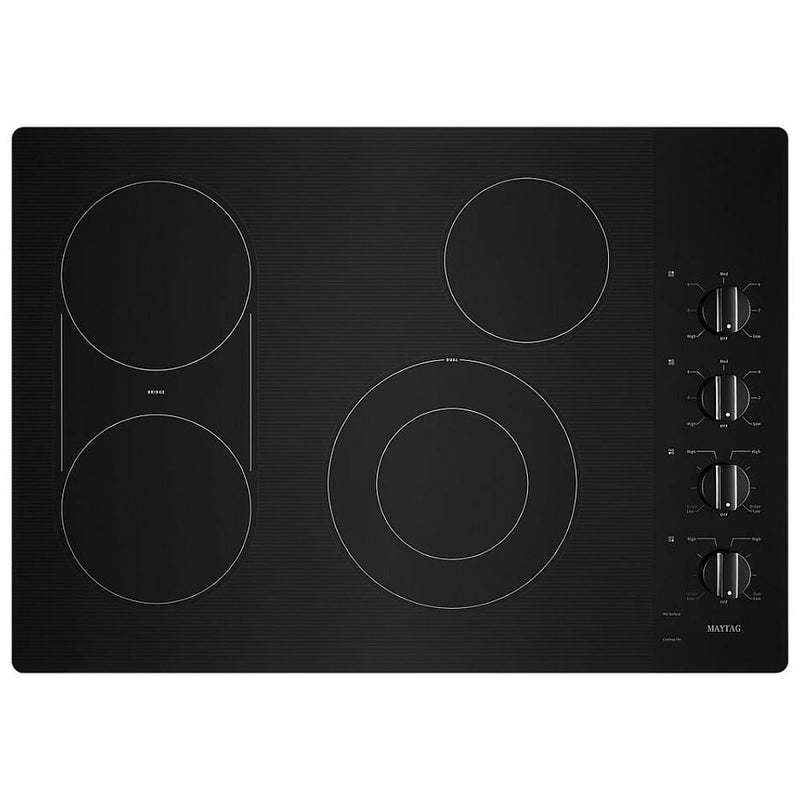 Maytag MEC8830HB Electric Cooktop, 30 inch Exterior Width, 4 Burners, 3,000 W Highest Element, Black colour