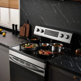 Midea MER30A15ASTC Electric Range, 30 inch Exterior Width 6.3 Cu. Ft. Freestanding Electric Range with 5 Elements, Air Fry and Self-Clean