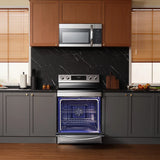 Midea MER30A15ASTC Electric Range, 30 inch Exterior Width 6.3 Cu. Ft. Freestanding Electric Range with 5 Elements, Air Fry and Self-Clean