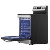 Midea MER30A15ASTC Electric Range, 30 inch Exterior Width 6.3 Cu. Ft. Freestanding Electric Range with 5 Elements, Air Fry and Self-Clean