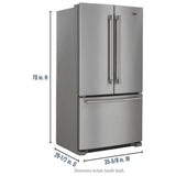 Maytag MFC2062FEZ French Door Refrigerator, 36 inch Width, 20 cu. ft. Capacity, Counter Depth, Water Dispenser (Interior), Ice Dispenser (Freezer Located), ENERGY STAR Certified, Stainless Steel colour