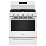 Maytag MFGS6030RW Gas Range, 5 cu. ft. Capacity, 30 inch Exterior Width, Self Clean, Convection, 5 Burners, Storage Drawer, Yes, 18,000 BTU Highest Burner, White colour