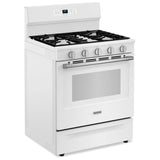 Maytag MFGS6030RW Gas Range, 5 cu. ft. Capacity, 30 inch Exterior Width, Self Clean, Convection, 5 Burners, Storage Drawer, Yes, 18,000 BTU Highest Burner, White colour