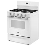 Maytag MFGS6030RW Gas Range, 5 cu. ft. Capacity, 30 inch Exterior Width, Self Clean, Convection, 5 Burners, Storage Drawer, Yes, 18,000 BTU Highest Burner, White colour