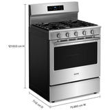 Maytag MFGS6030RZ Gas Range, 5 cu. ft. Capacity, 30 inch Exterior Width, Self Clean, Convection, 5 Burners, Storage Drawer, Yes, 18,000 BTU Highest Burner, Stainless Steel colour