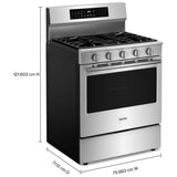 Maytag MFGS8030RZ Gas Range, 5 cu. ft. Capacity, 30 inch Exterior Width, Self Clean, Convection, 5 Burners, Storage Drawer, Yes, 18,000 BTU Highest Burner, Stainless Steel colour