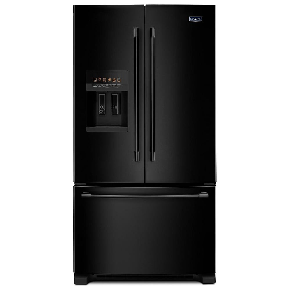 Maytag MFI2570FEB French Door Refrigerator, 36 inch Width, 25 cu. ft. Capacity, Water Dispenser (Exterior), Ice Dispenser (Thru Door), ENERGY STAR Certified, Black colour