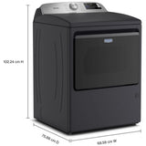 Maytag MGD6205RF Gas Dryer, 7.4 cu. ft. Dryer Capacity, 10 Dry Cycles, 5 Temperature Settings, Vented, Wifi Enabled, Midnight Steel colour