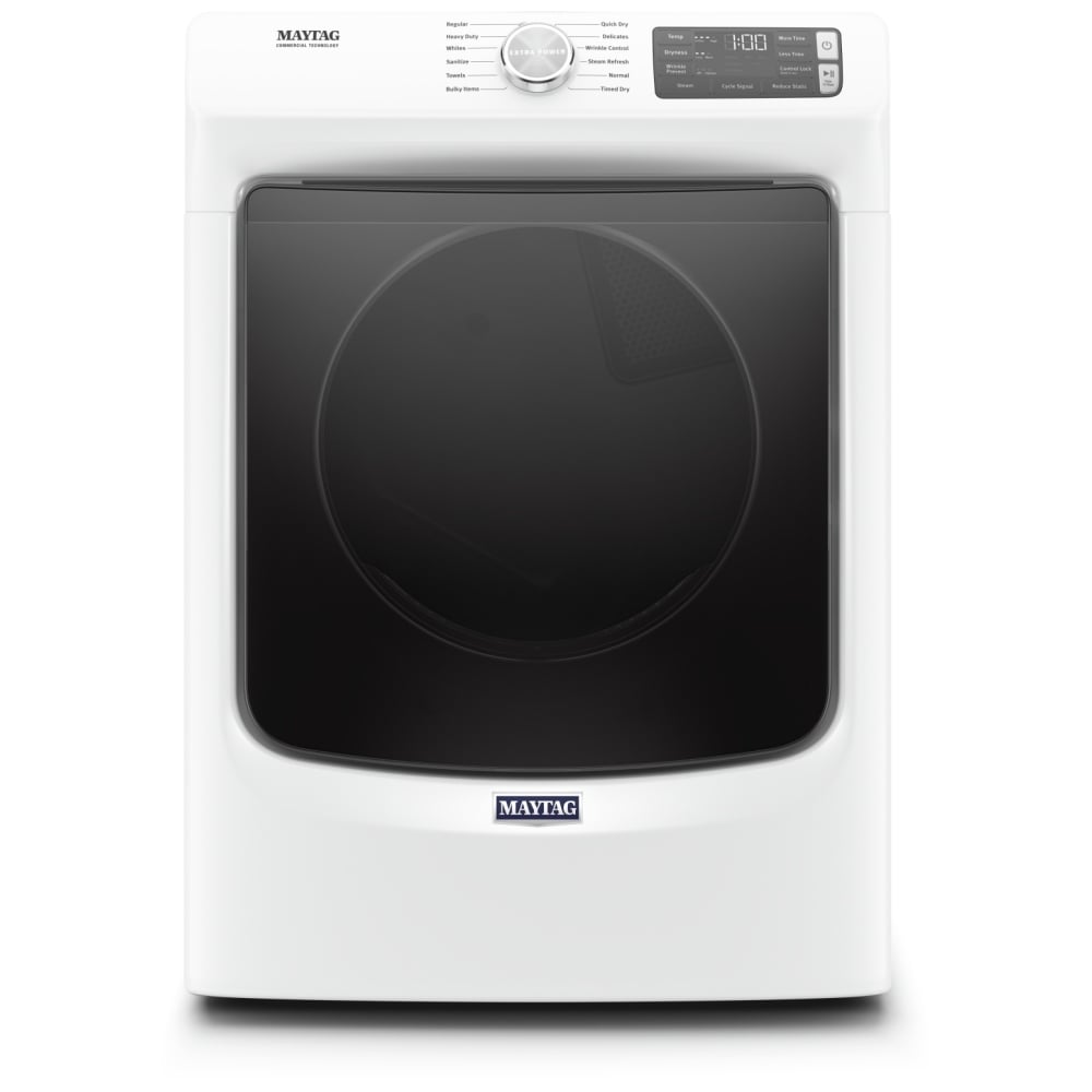 Maytag MGD6630HW Gas Dryer, 7.3 cu. ft. Dryer Capacity, 12 Dry Cycles, Steam Clean, 4 Temperature Settings, Vented, Stackable, White colour