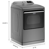 Maytag MGD7230HC Gas Dryer, 7.4 cu. ft. Dryer Capacity, 13 Dry Cycles, Steam Clean, 5 Temperature Settings, Vented, Wifi Enabled, Metallic Slate colour