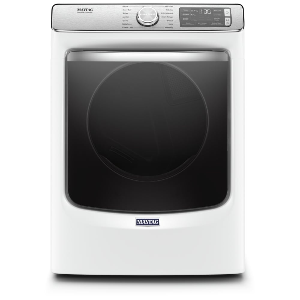 Maytag MGD8630HW Gas Dryer, 7.3 cu. ft. Dryer Capacity, 14 Dry Cycles, Steam Clean, 5 Temperature Settings, Vented, Stackable, Wifi Enabled, White colour