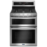 Maytag MGT8800FZ Gas Range, 6 cu. ft. Capacity, 30 inch Exterior Width, Self Clean, True Convection, 5 Burners, 16,000 BTU Highest Burner, Double Oven, Stainless Steel colour