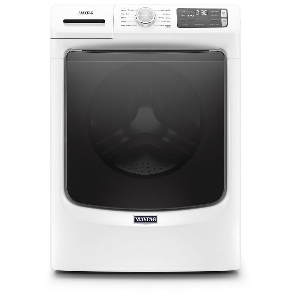 Maytag MHW5630HW Front Load Washer, 27 inch Width, 5.2 cu. ft. Washer Capacity, 1,200 RPM Washer Spin Speed, 10 Wash Cycles, Water Heater, Steam Clean, ENERGY STAR Certified, White colour