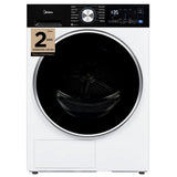 Midea MLHW31S2BBW Front Load Washer & MLHE31S2BBW Electric Dryer, 24 inch Width, 2.7 cu. ft. Washer Capacity, 1,320 RPM Washer Spin Speed, 12 Wash Cycles, 4 Temperature Settings, Water Heater, Steam Clean, ENERGY STAR Certified, White colour