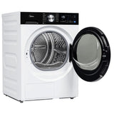 Midea MLHW31S2BBW Front Load Washer & MLHE31S2BBW Electric Dryer, 24 inch Width, 2.7 cu. ft. Washer Capacity, 1,320 RPM Washer Spin Speed, 12 Wash Cycles, 4 Temperature Settings, Water Heater, Steam Clean, ENERGY STAR Certified, White colour