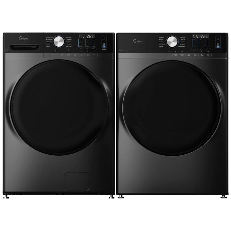 Midea MLHE52S7AGG Electric Dryer, 8.0 cu. ft. Dryer Capacity, 10 Dry Cycles, Steam Clean, 5 Temperature Settings, Vented, Stackable, Metallic Grey colour