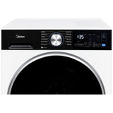 Midea MLHW31S2BBW Front Load Washer, 24 inch Width, 2.7 cu. ft. Washer Capacity, 1,320 RPM Washer Spin Speed, 12 Wash Cycles, 4 Temperature Settings, Water Heater, Steam Clean, ENERGY STAR Certified, White colour Hoses Included
