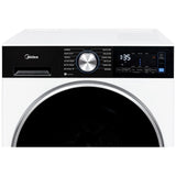 Midea MLHW31S2BBW Front Load Washer, 24 inch Width, 2.7 cu. ft. Washer Capacity, 1,320 RPM Washer Spin Speed, 12 Wash Cycles, 4 Temperature Settings, Water Heater, Steam Clean, ENERGY STAR Certified, White colour Hoses Included